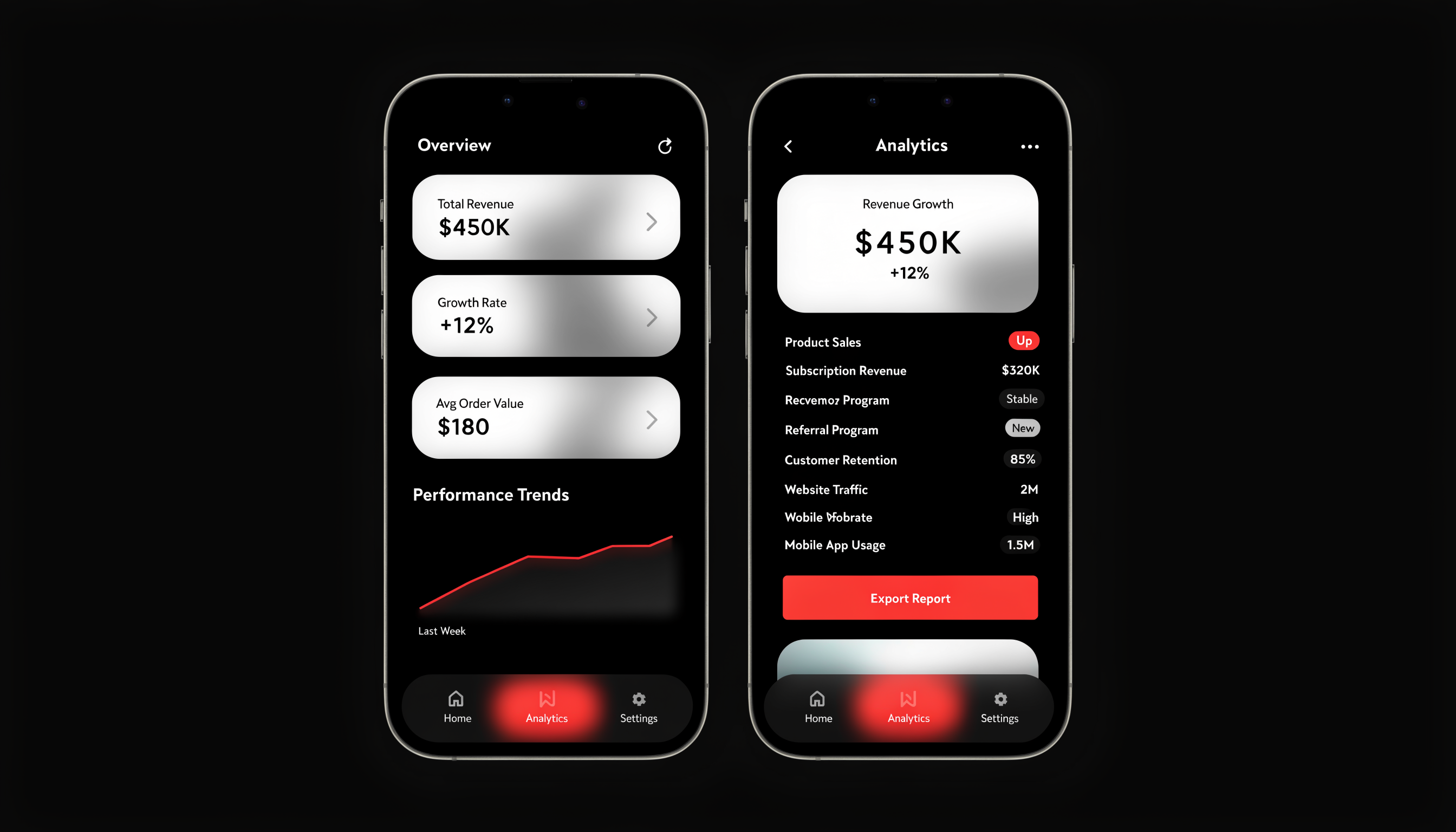Concept render: mobile app screens